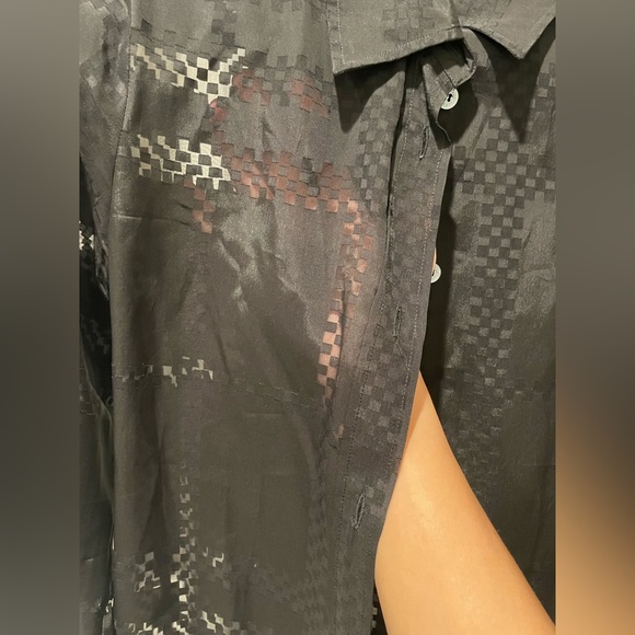Burberry Sheer Silk Check Blouse - Picture 5 of 5